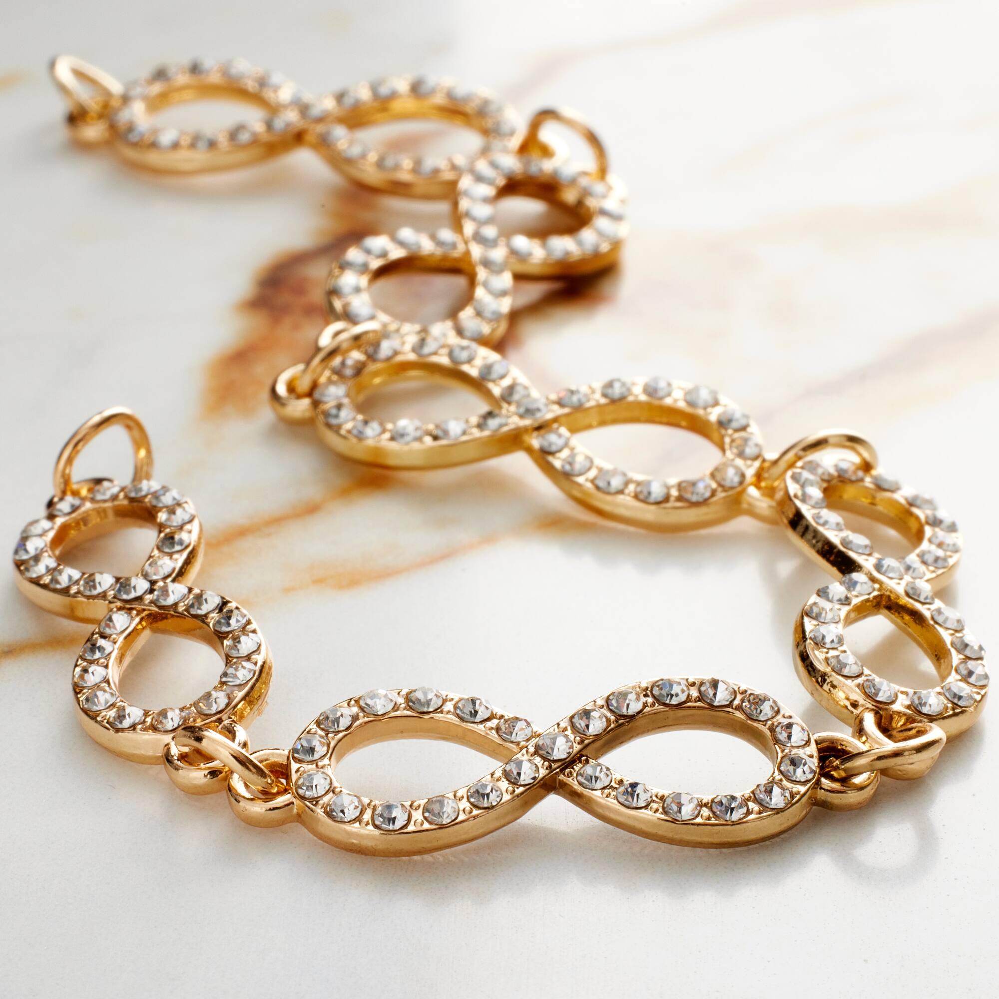 Gold Rhinestone & Metal Infinity Beads, 32mm by Bead Landing™